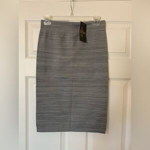 Coco Limon Elegant Women Gray Pencil Stretch Skirt Size L/XL Minimalist Chic